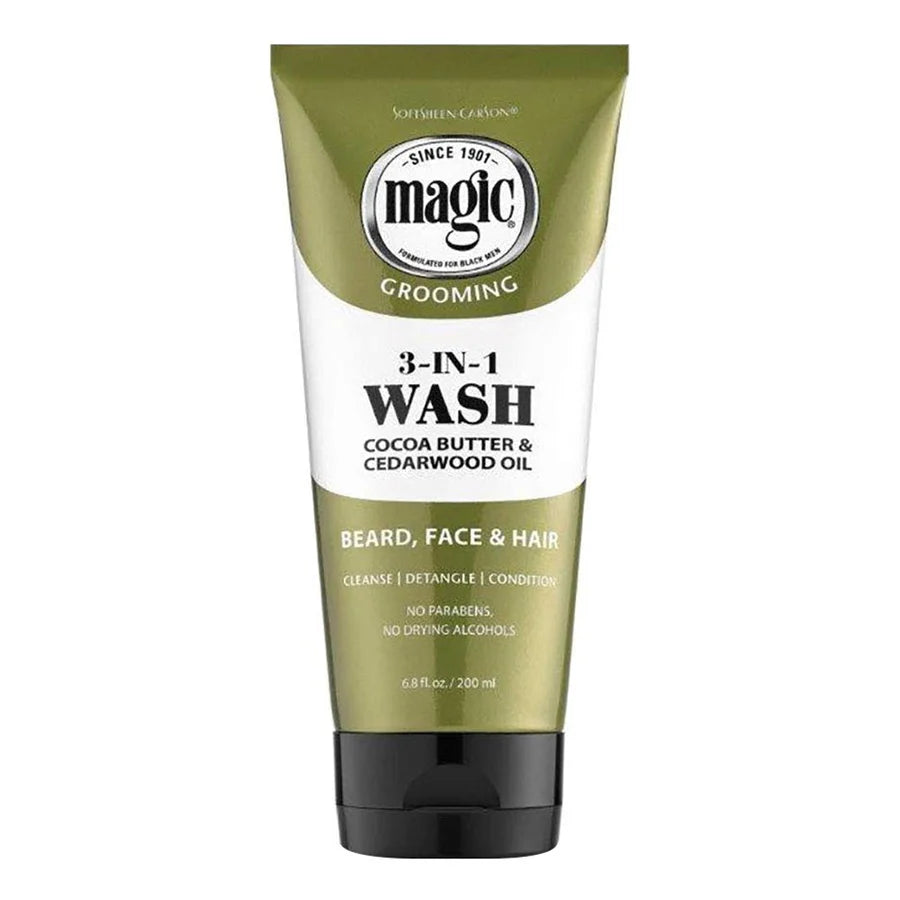 Magic Grooming 3 In 1 Wash For Beard Face & Scalp 6.8oz